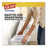 ForceFlex Tall Kitchen Drawstring Trash Bags, 13 gal, Gain Lavender with Febreze Freshness, 10.18 x 9.81, White, 110/Box