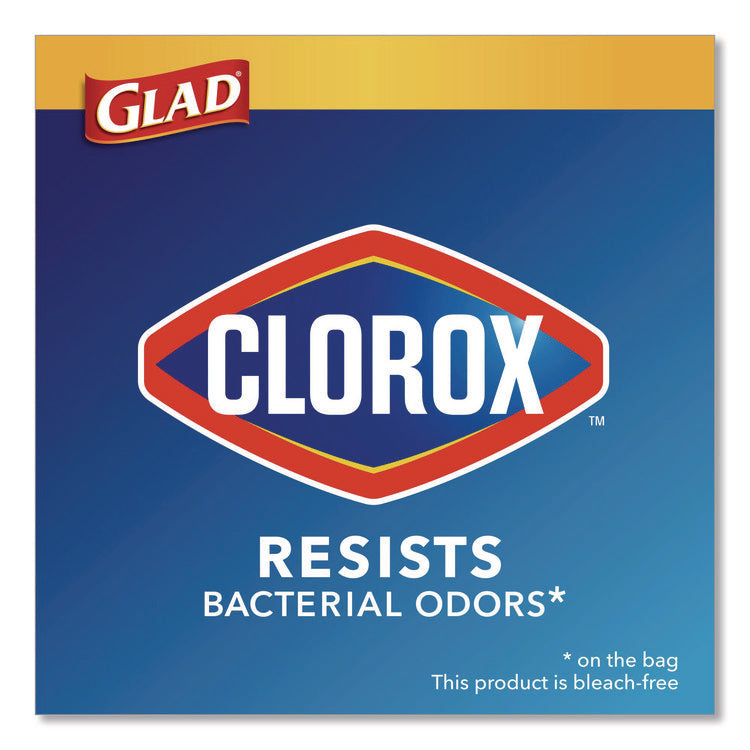 Medium Drawstring Trash Bags with Clorox, 8 gal, Lemon Fresh Bleach Scent, 0.74 mil, 23" x 21.63", Gray, 26/Box