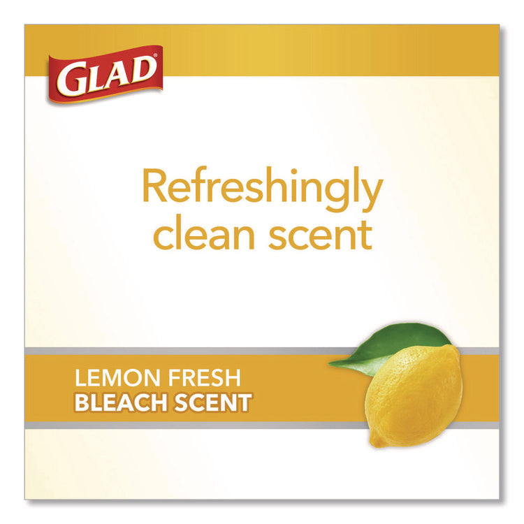 Medium Drawstring Trash Bags with Clorox, 8 gal, Lemon Fresh Bleach Scent, 0.74 mil, 23" x 21.63", Gray, 26/Box