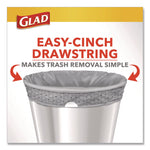 Medium Drawstring Trash Bags with Clorox, 8 gal, Lemon Fresh Bleach Scent, 0.74 mil, 23" x 21.63", Gray, 26/Box