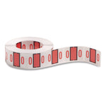 Numerical End Tab File Folder Labels, 0, 1 X 1.25, White, 500/roll