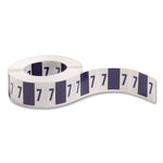 Numerical End Tab File Folder Labels, 7, 1 X 1.25, White, 500/roll