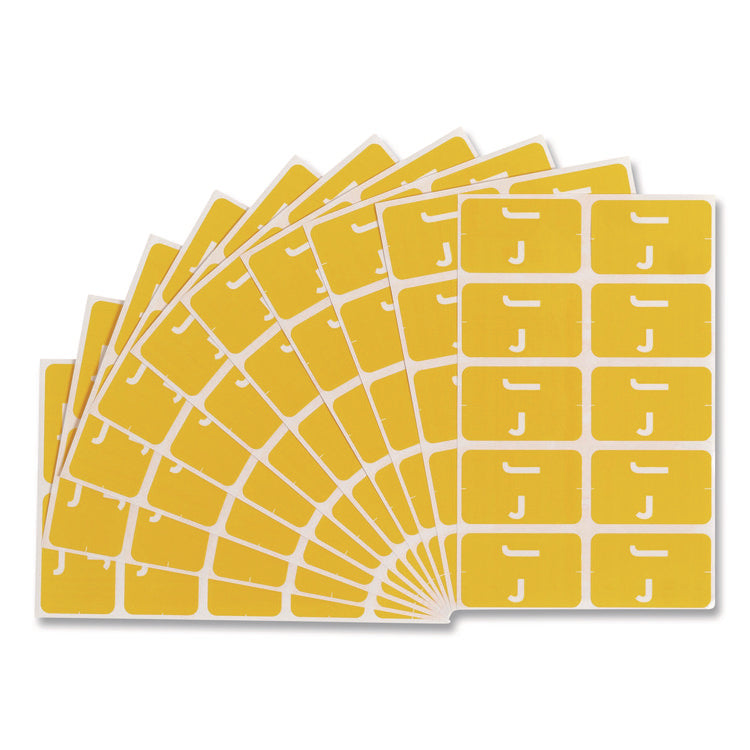 Alphaz Color-Coded Second Letter Alphabetical Labels, J, 1 X 1.63, Yellow, 10/sheet, 10 Sheets/pack