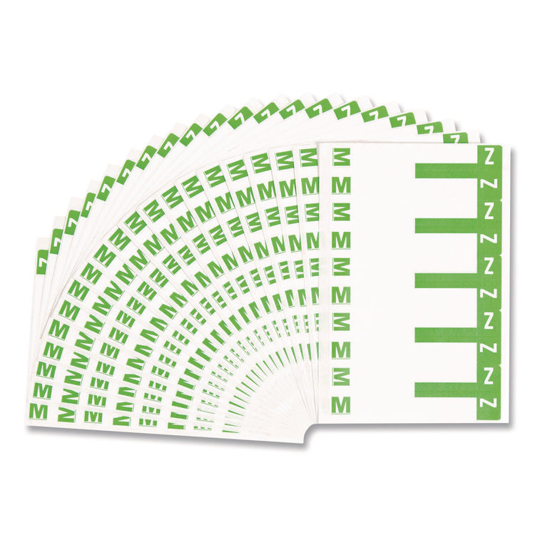 Alphaz Color-Coded First Letter Combo Alpha Labels, M/z, 1.16 X 3.63, Light Green/white, 5/sheet, 20 Sheets/pack