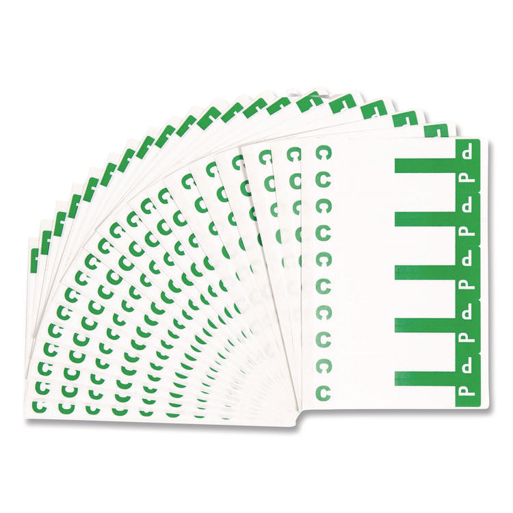 Alphaz Color-Coded First Letter Combo Alpha Labels, C/p, 1.16 X 3.63, Dark Green/white, 5/sheet, 20 Sheets/pack