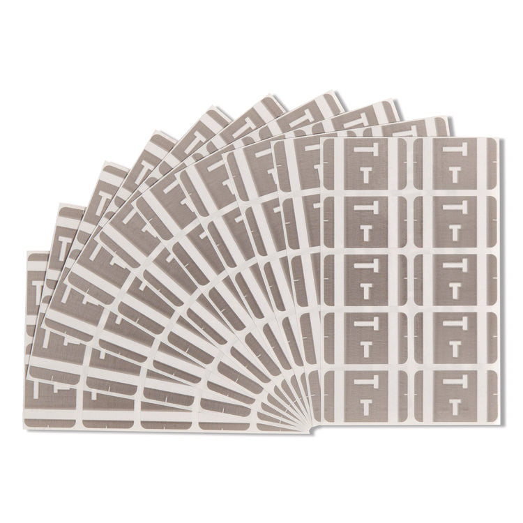 Alphaz Color-Coded Second Letter Alphabetical Labels, T, 1 X 1.63, Gray, 10/sheet, 10 Sheets/pack