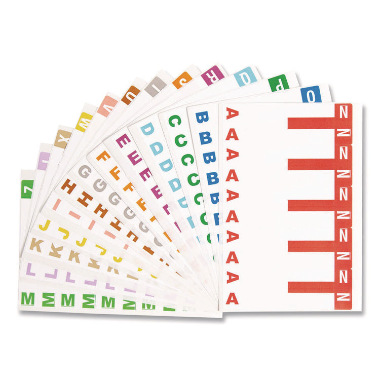 Alphaz Color-Coded Labels Starter Set, A-Z, 1.16 X 3.13, Assorted, 5/sheet, 300 Sheets/box