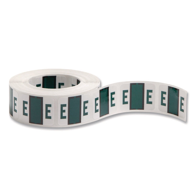A-Z Color-Coded End Tab Filing Labels, E, 1 X 1.25, White, 500/roll