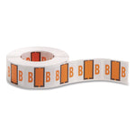 A-Z Color-Coded End Tab Filing Labels, B, 1 X 1.25, White, 500/roll