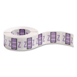 A-Z Color-Coded End Tab Filing Labels, Z, 1 X 1.25, White, 500/roll