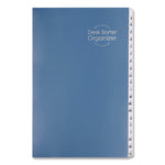 Deluxe Expandable Indexed Desk File/Sorter, Reinforced Tabs, 20 Dividers, Alpha/Numeric Index, Legal Size, Dark Blue Cover