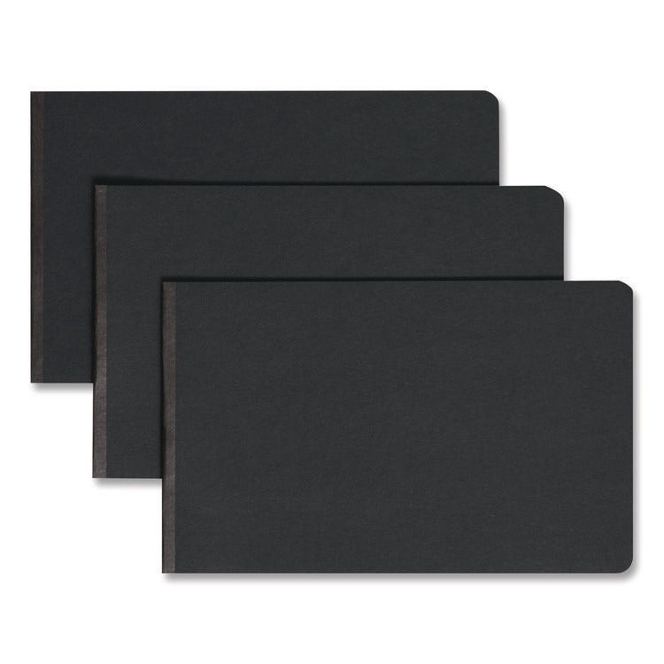Prong Fastener Premium Pressboard Report Cover, Two-Piece Prong Fastener, 3" Capacity, 8.5 X 14, Black/black