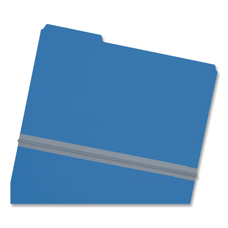Expanding Recycled Heavy Pressboard Folders, 1/3-Cut Tabs: Assorted, Legal Size, 1" Expansion, Dark Blue, 25/Box