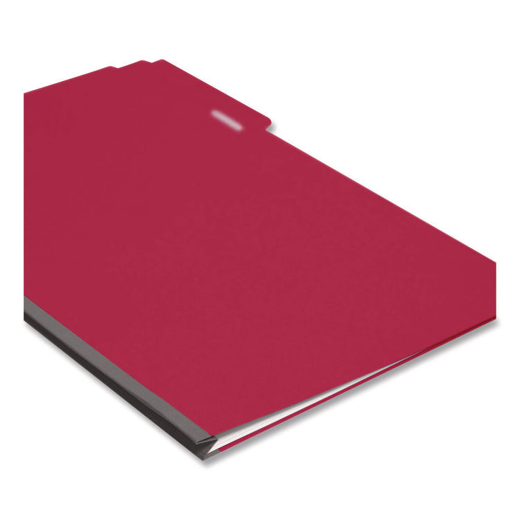 Expanding Recycled Heavy Pressboard Folders, 1/3-Cut Tabs: Assorted, Legal Size, 1" Expansion, Bright Red, 25/Box