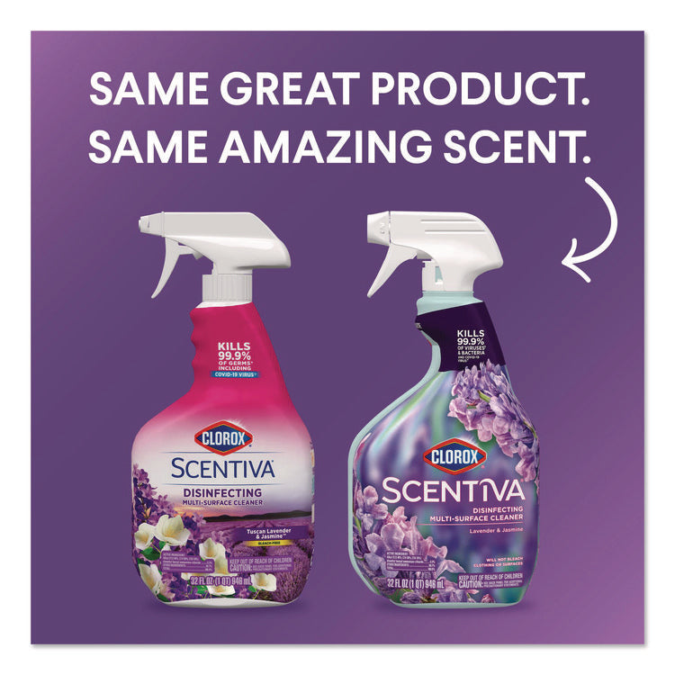 Scentiva Disinfecting Multi-Surface Cleaner, Bleach Free, Lavender and Jasmine, 32 oz Spray Bottle