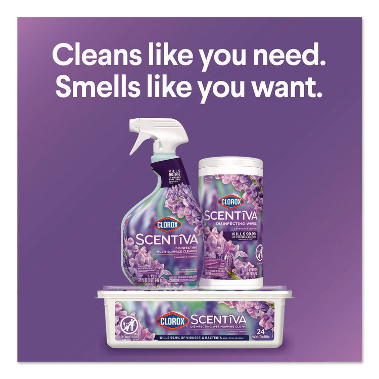 Scentiva Disinfecting Multi-Surface Cleaner, Bleach Free, Lavender and Jasmine, 32 oz Spray Bottle