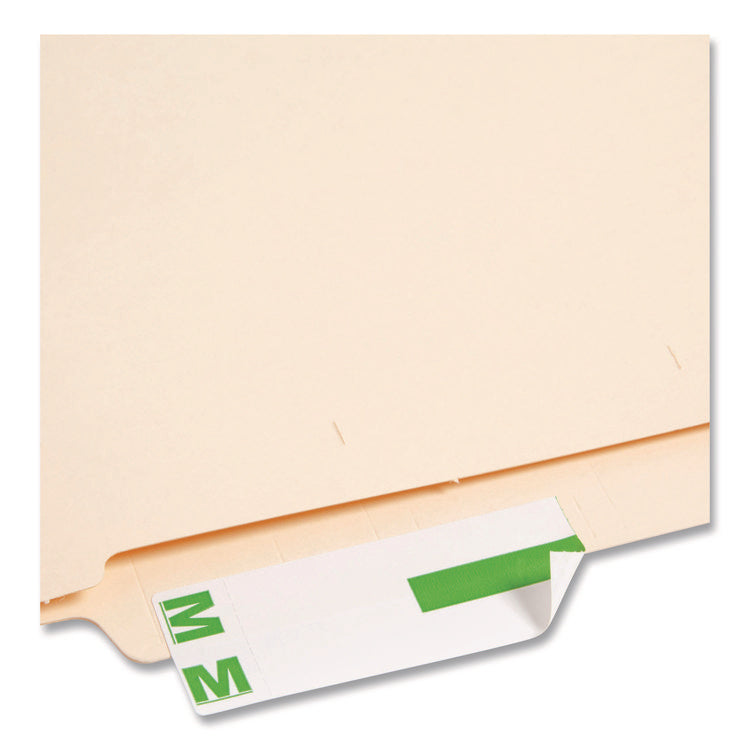Alphaz Color-Coded First Letter Combo Alpha Labels, M/z, 1.16 X 3.63, Light Green/white, 5/sheet, 20 Sheets/pack