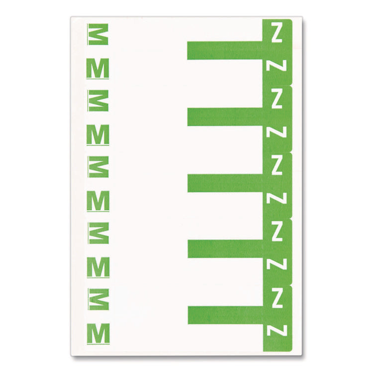Alphaz Color-Coded First Letter Combo Alpha Labels, M/z, 1.16 X 3.63, Light Green/white, 5/sheet, 20 Sheets/pack