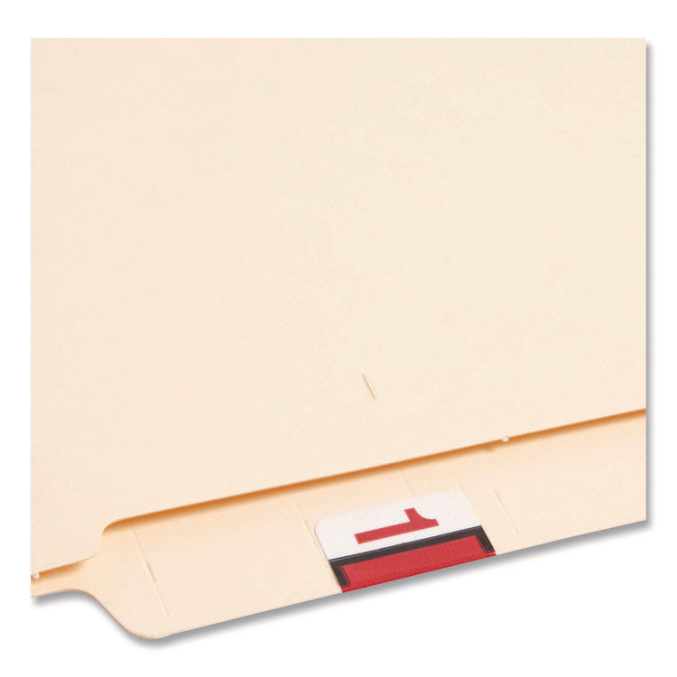 Numerical End Tab File Folder Labels, 1, 1 X 1.25, White, 500/roll