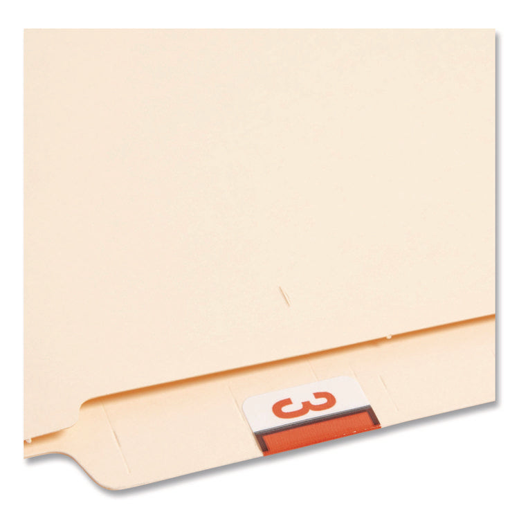 Numerical End Tab File Folder Labels, 3, 1 X 1.25, White, 500/roll