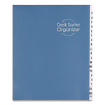 Deluxe Expandable Indexed Desk File/Sorter, Reinforced Tabs, 20 Dividers, Alpha Index, Letter Size, Dark Blue Cover