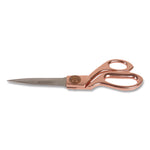Vintage Stainless Steel Scissors, 8" Long, Offset Rose Gold Handle