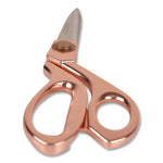 Vintage Stainless Steel Scissors, 8" Long, Offset Rose Gold Handle