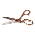 Vintage Stainless Steel Scissors, 8" Long, Offset Rose Gold Handle