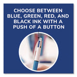 4-Color Multi-Color Ballpoint Pen, Retractable, Medium 1 mm, Black/Blue/Green/Red Ink, Blue/White Barrel, 12/Box