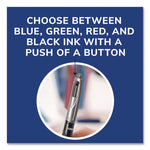 4-Color Pro Grip Multi-Color Ballpoint Pen, Retractable, Medium 1 mm, Black/Blue/Green/Red Ink, Black/Gray Barrel, Dozen