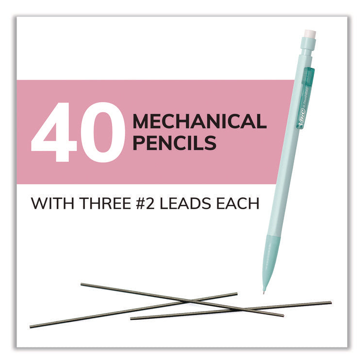 Xtra Smooth Mechanical Pencil, HB #2 Black Lead, Assorted Pastel Color Barrels, 40/Pack
