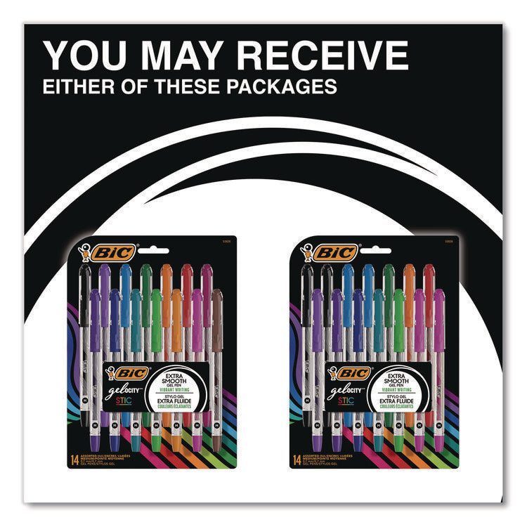 Gel-ocity STIC Gel Pen, Stick, Medium 0.7 mm, Randomly Selected Ink and Barrel Color Assortment, 14/Pack