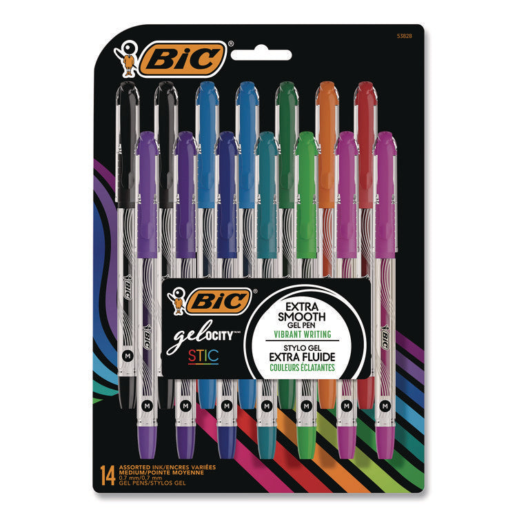 Gel-ocity STIC Gel Pen, Stick, Medium 0.7 mm, Randomly Selected Ink and Barrel Color Assortment, 14/Pack