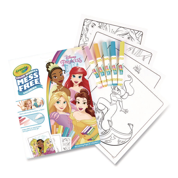 Disney Princess Color Wonder Kit, (18) Coloring Pages and (5) Markers