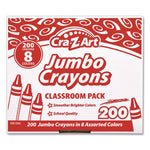Jumbo Crayons, 8 Assorted Colors, 200/Pack