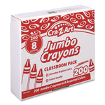 Jumbo Crayons, 8 Assorted Colors, 200/Pack