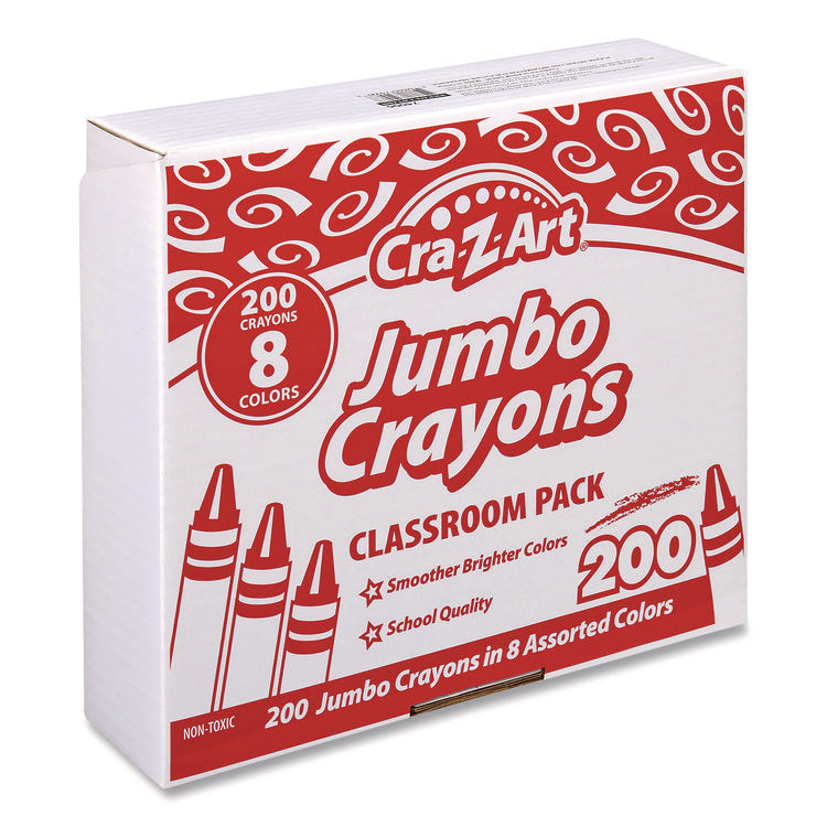 Jumbo Crayons, 8 Assorted Colors, 200/Pack