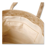Deluxe Tote Bag, Large, Accommodates Laptops Up to 13", 14.25" x 4" x 16.25", Beige/Gold
