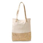 Deluxe Tote Bag, Large, Accommodates Laptops Up to 13", 14.25" x 4" x 16.25", Beige/Gold