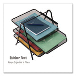 Tiered Metal Mesh Desk Tray Organizer, 4-Tier, Letter Size, 13.75 x 12 x 12.5, Black