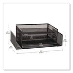 Metal Mesh Desktop Organizer Letter Tray, 6 Sections, Letter Size, 9.15 x 16.75 x 6, Black