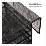Metal Mesh Desktop Organizer Letter Tray, 6 Sections, Letter Size, 9.15 x 16.75 x 6, Black
