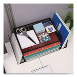 Metal Mesh Desktop Organizer Letter Tray, 6 Sections, Letter Size, 9.15 x 16.75 x 6, Black