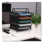 Metal Mesh Desk Tray Organizer, 5-Tier, Letter Size, 14 x 11.75 x 14.5, Black