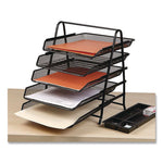 Metal Mesh Desk Tray Organizer, 5-Tier, Letter Size, 14 x 11.75 x 14.5, Black