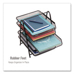 Metal Mesh Desk Tray Organizer, 5-Tier, Letter Size, 14 x 11.75 x 14.5, Black