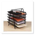 Metal Mesh Desk Tray Organizer, 5-Tier, Letter Size, 14 x 11.75 x 14.5, Black
