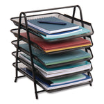 Metal Mesh Desk Tray Organizer, 5-Tier, Letter Size, 14 x 11.75 x 14.5, Black