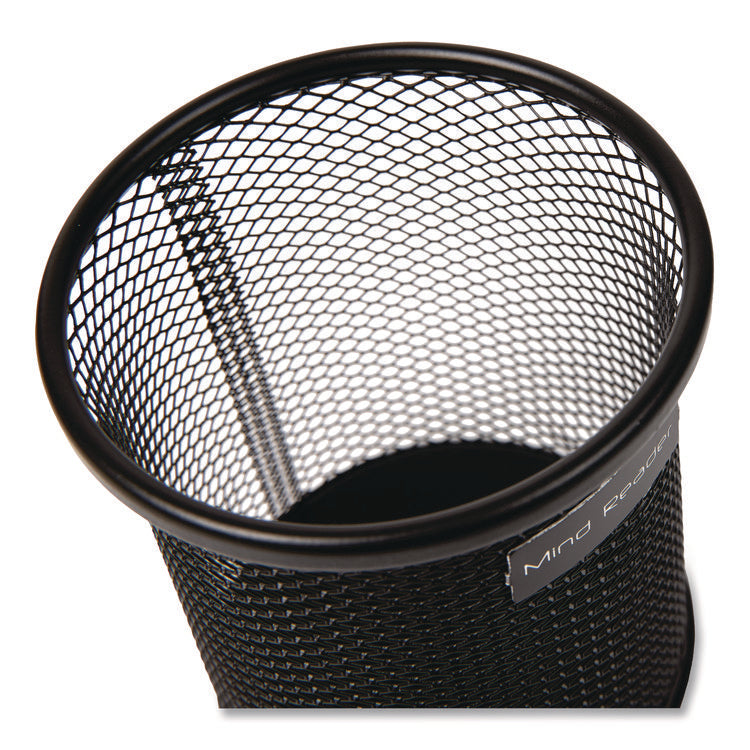 Metal Mesh Utensil Holder, 3.5" dia x 3.7"h, Black, 3/Pack