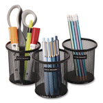 Metal Mesh Utensil Holder, 3.5" dia x 3.7"h, Black, 3/Pack